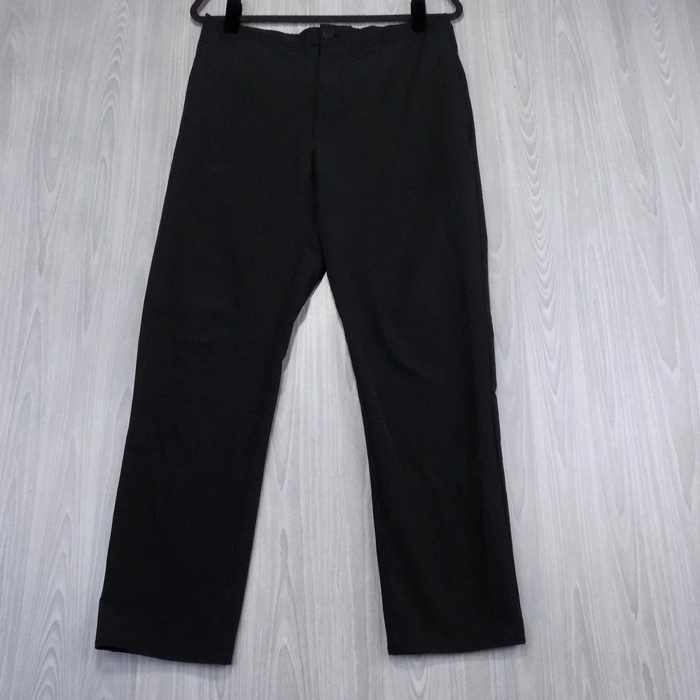 Banana Republic Slim-Tapered Fit Pants Men 32x30 Black Performance Tech Casual